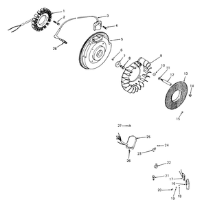 Ignition, Electrical And Flywheel Diagram and Parts List for 2284 864501-899000-145734100-146734100-14A734100 Cub Cadet Lawn Tractor